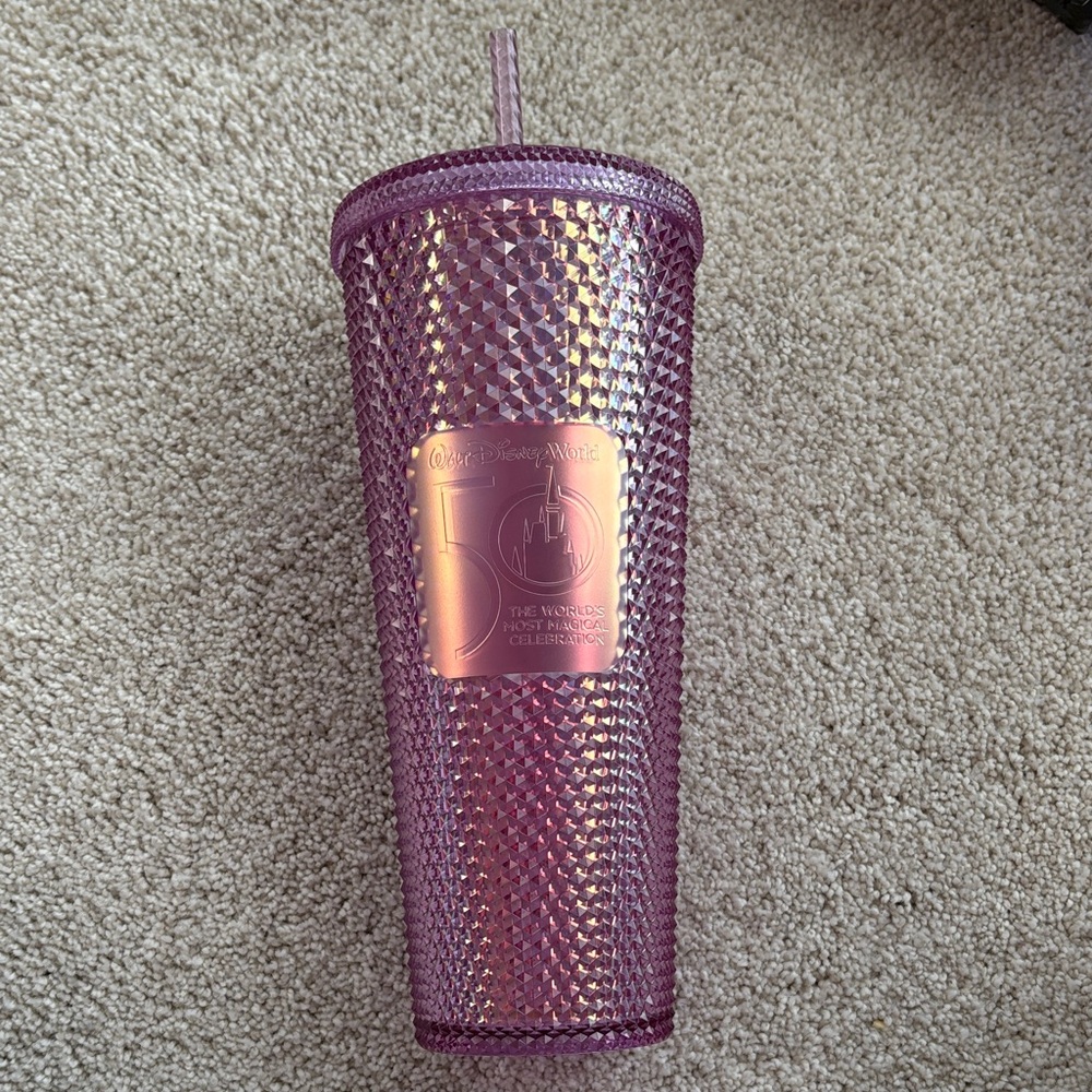 Purple Studded Tumbler with Straw
